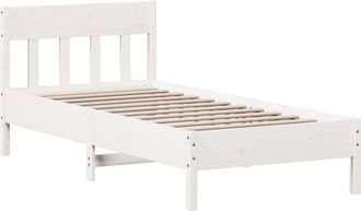 vidaXL Estructura De Cama Sin Colch&oacute;n Madera Maciza Blanca 75x190 Cm Vidaxl