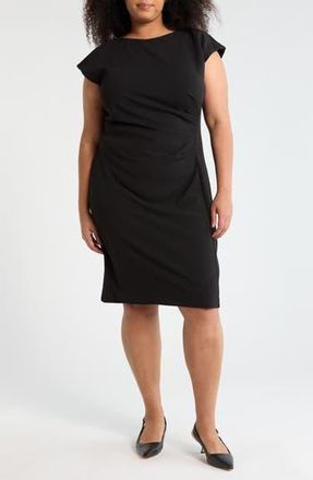 Nordstrom Rack Pleat Waist Knit Dress in Black at Nordstrom Rack, Size 1X