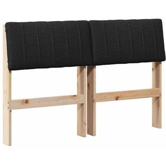 vidaXL Upholstered Headboard Black 120 cm Solid Pine Wood vidaXL