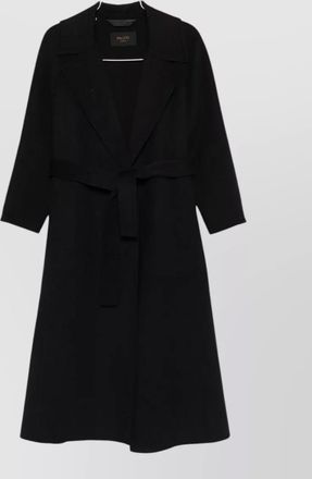 Palt&ograve; wool belted single-breasted coat