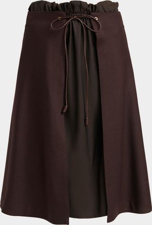 Moncler Layered Paperbag Midi Skirt