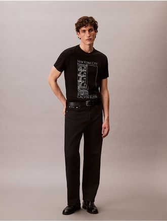 Calvin Klein Jeans Calvin Klein Mens Apartment Logo Graphic Classic T-Shirt - Black - XL