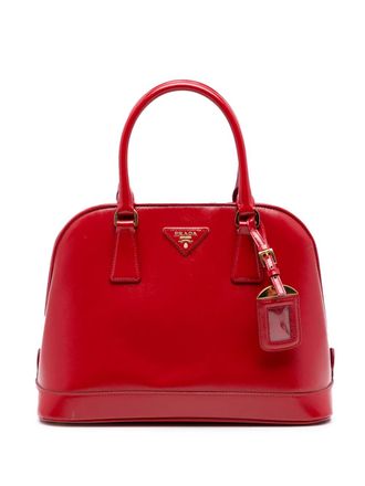 Prada 2010-2025 Medium Saffiano Vernice Open Promenade satchel - Red