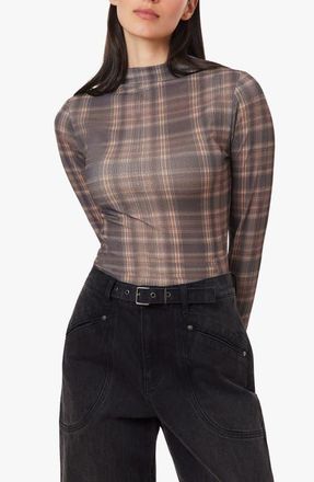 Habitual Turtleneck Cotton Blend Top in Ombre Plaid at Nordstrom, Size X-Small
