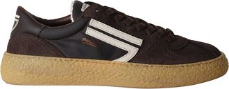 Puraai Brown 1.01 Vintage Logo Details Leather Rubber Sneakers