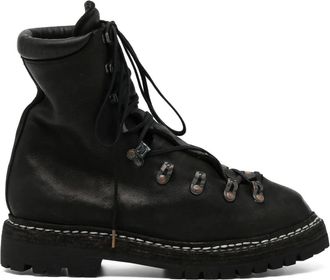 Guidi Leren veterlaarzen - LINED / BLACK