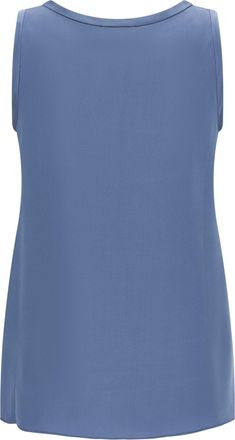 Brunello Cucinelli Womens Blue Silk Sleeveles T-Shirt