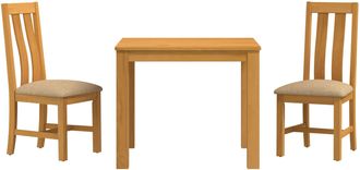 vidaXL Conjunto De Comedor 3 Uds. Beige Madera De Roble S&oacute;lido Vidaxl