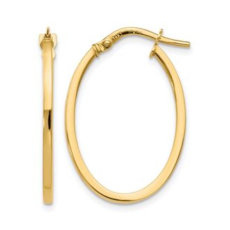 Diamond2Deal 14K Yellow Gold Oval Shape Hoop Earrings