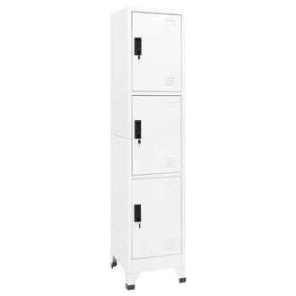 Berkfield Home Locker Cabinet White 38x45x180 cm Steel | Size: 38 x 45 x 180 cm