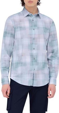 Bugatchi James OoohCotton Print Button-Up Shirt in Sage at Nordstrom Rack, Size Xxx-Large