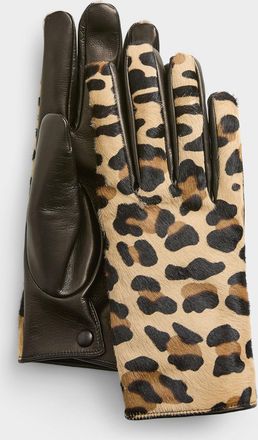 Portolano Hair-on nappa leather gloves