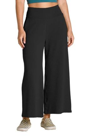 Toad & Co Chaka Wide Leg Crop Pant in Black Texture at Nordstrom, Size X-Large