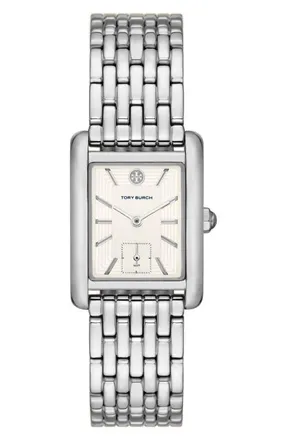 Tory Burch Eleanor Stainless Steel Bracelet Watch, 25mm x 34mm in Silver at Nordstrom