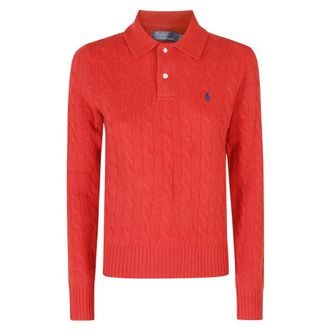 Polo Ralph Lauren Tops, Dames, Rood, M, Wol, Wol Pique Polo