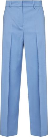 Max Mara Wollen palazzo broek - Dames - Straight fit broeken - Blauw - XS - Wol - Broeken