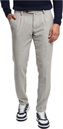 Myths Broeken, Heren, Grijs, S, Katoen, Chino Broek met Plooi