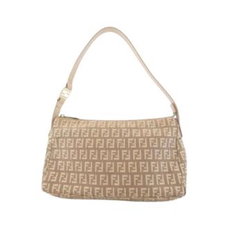 Fendi Pre-owned Vintage Canvas Shoulder Bag - Dames - Pre-owned - Beige - Maat: ONE Size