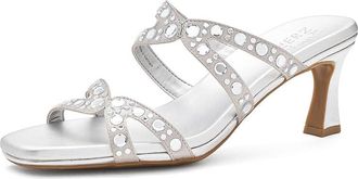 Naturalizer Kimi Womens Sandals Silver Satin : 8.5 W (C), Synthetic