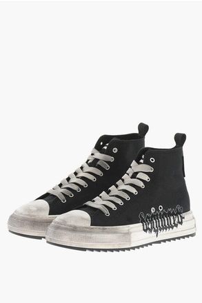 Dsquared2 Vintage-Effect Canvas High-Top Sneakers BERLIN size 46