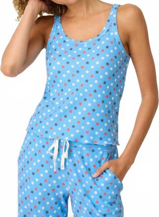PJ Salvage Star Spangled Summer Bay Star Print Top In Blue