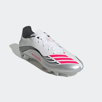 adidas Fussballschuh ADIDAS PERFORMANCE F50 MESSI CLUB F&Uuml;R HART- UND ASCHENPL&Auml;TZE, Damen, Gr. 42,5, silber (cloud wei&szlig;, lucid rot, silber metallic), Syntheti