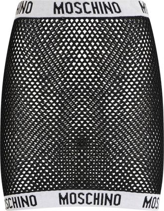 Moschino Mesh Mini Rok - Dames - Korte rokken - Zwart - S - Katoen - Rokken
