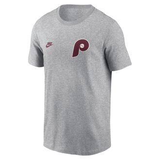 Nike Philadelphia Phillies Cooperstown 2-Hit Large Logo Nike Mens MLB T-Shirt in Grey | N19906GPHP-VFA