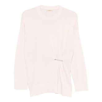 Twinset Round-neck Knitwear, female, Pink, Size: XS Maglia