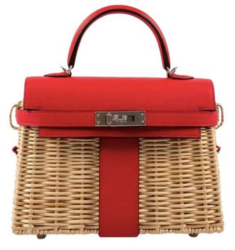Herm&egrave;s Herm&egrave;s Kelly 20 Picnic Swift & Osier Rouge De Coeur