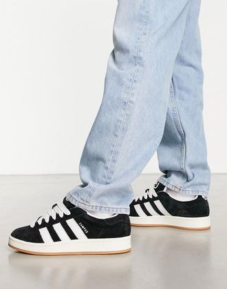 adidas Originals Campus 00 - Sneakers nere con suola in gomma-Nero