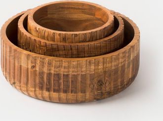 Mela Artisans Etta Acacia Wood Bowls in Brown - Medium at Nordstrom
