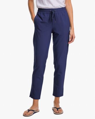 Southern Tide Womens Casey Woven Pant In Nautical Navy