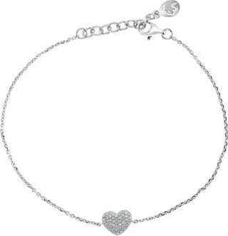 Effy Sterling Silver Pav&eacute; Diamond Heart Bracelet at Nordstrom Rack, Size 7.5