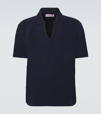 Orlebar Brown Batten crochet cotton polo shirt