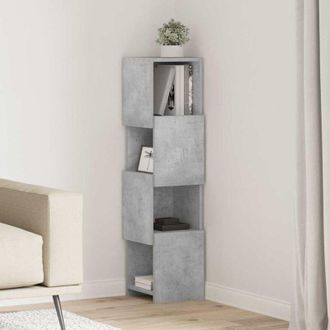 vidaXL vidaXL Mobile angolare Grigio cemento 25,5x25x102cm Legno multistrato