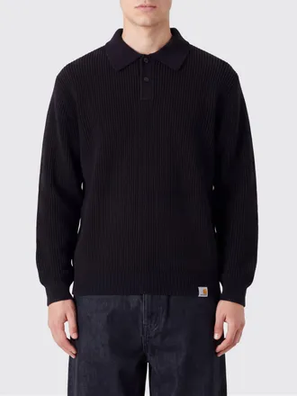 Carhartt Work in Progress Polo in maglia di cotone a maniche lunghe con collo a costine