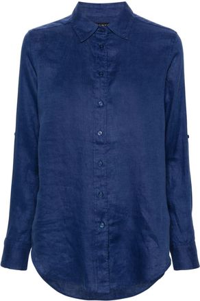 Polo Ralph Lauren Karrie linen shirt - women - Linen/Flax - S - Blue