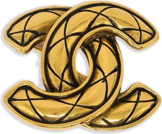 Chanel Spilla CC trapuntata 1990-2000 - Oro