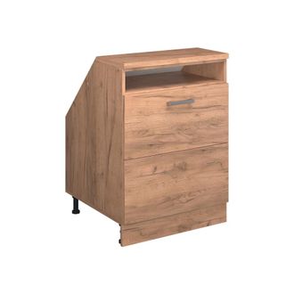 Vicco Armario De Cocina Para Techo Inclinado R-line, Roble Dorado, 60 Cm Con 2 Cajones, Carcasa 60 Cm De Profundidad, Vicco