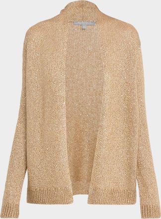 Neiman Marcus Cashmere Sequin Metallic Knit Cardigan