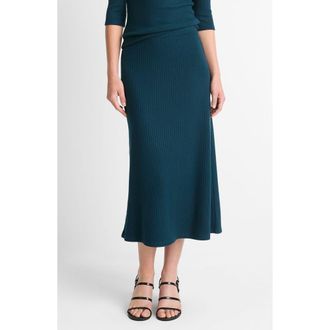 Vince Rib Midi Skirt in Deep Ocean at Nordstrom Rack, Size X-Large
