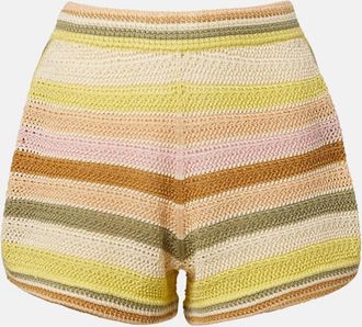 Zimmermann Indra crochet striped cotton shorts