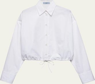 Prada Drawstring Poplin Shirt