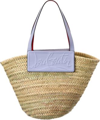 Christian Louboutin Loubishore Straw & Leather Tote