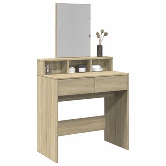 Berkfield Home Dressing Table with Mirror Sonoma Oak 80x41x144.5 cm in Brown