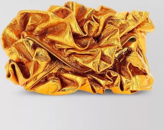 Dries Van Noten leather ruffle clutch bag