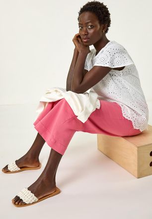 Roman Broderie Short Sleeve Top