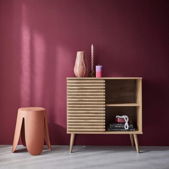 Sweeek Aparador escandinavo efecto madera con 1 puerta, 80cm, natural