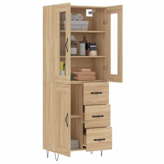 Berkfield Home Highboard Sonoma Oak 69.5x34x180 cm Engineered Wood in Tan